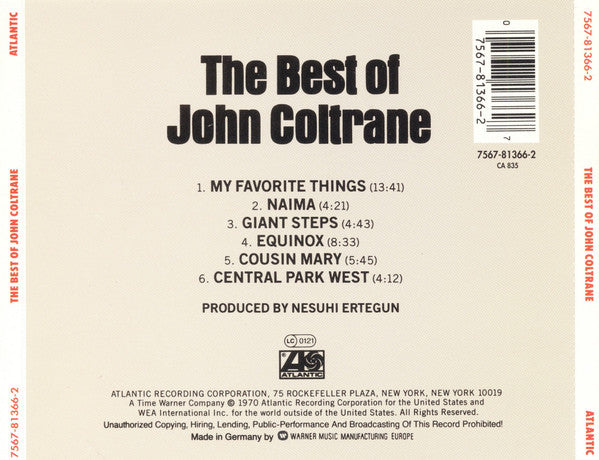 John Coltrane : The Best Of John Coltrane (CD, Comp, RE)