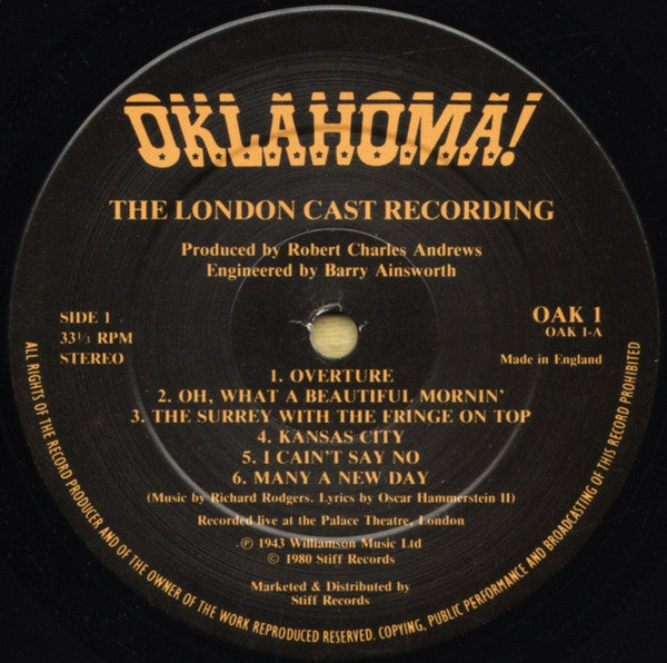 Rodgers & Hammerstein : Oklahoma! Live At The Palace (London Cast Recording) (LP)