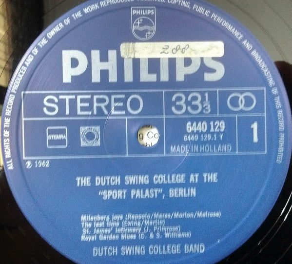 The Dutch Swing College Band : Dutch Swing College At The "Sport Palast", Berlin (LP, RP)