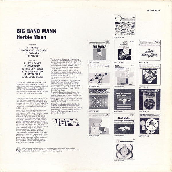 Herbie Mann : Big Band Mann (LP, Comp, Mono, RP)
