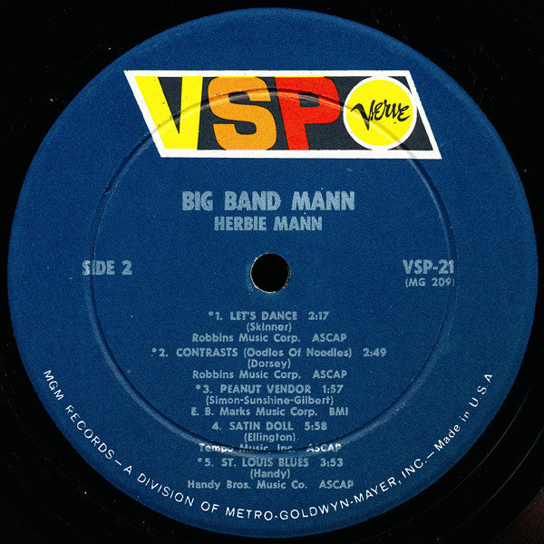 Herbie Mann : Big Band Mann (LP, Comp, Mono, RP)
