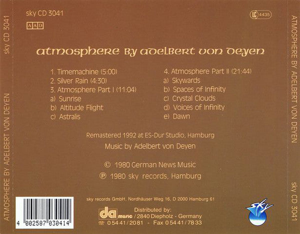 Adelbert Von Deyen : Atmosphere (CDr, Album, RE, RM)