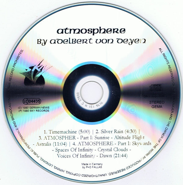 Adelbert Von Deyen : Atmosphere (CDr, Album, RE, RM)