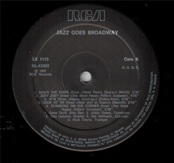 Various : Jazz Goes Broadway (LP, Album, RE)