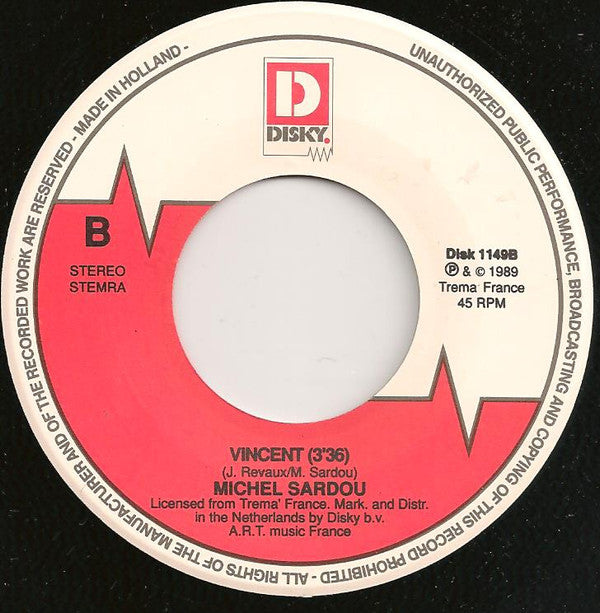 Michel Sardou : Attention Les Enfants ... Danger ! / Vincent (7", Single)