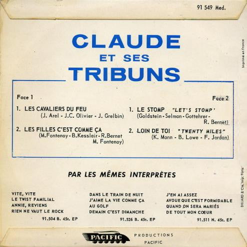 Claude Et Ses Tribuns : Loin De Toi (7", EP)