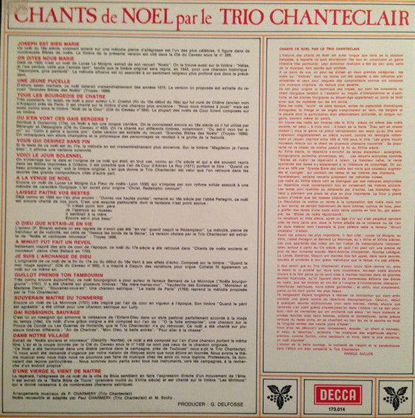 Trio Chanteclair : Noels Anciens (LP, Album)