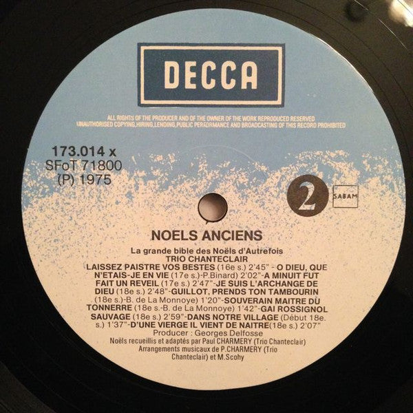 Trio Chanteclair : Noels Anciens (LP, Album)