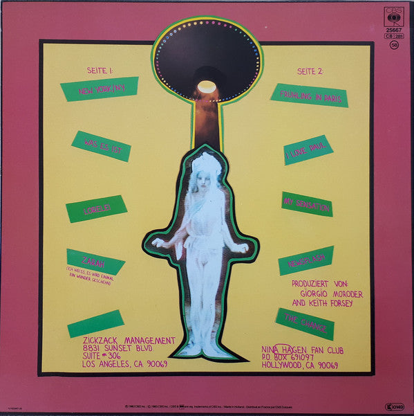 Nina Hagen : Angstlos (LP, Album, Sun)