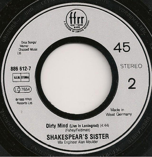 Shakespear's Sister : You're History (7", Single)