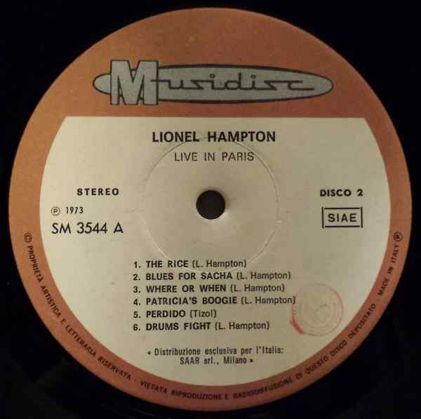 Lionel Hampton : Live In Paris - Concert Olympia 1961 - Vol. 2 (LP, Album)