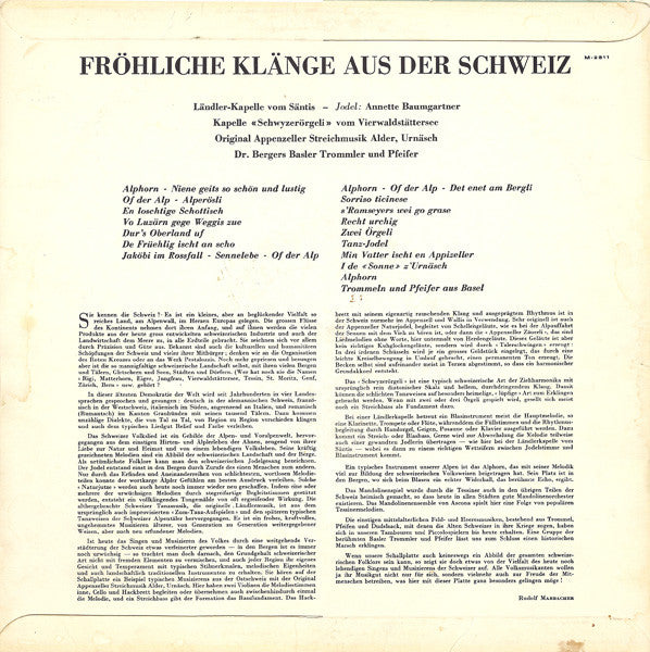 Various : Fröhliche Klänge Aus Der Schweiz (LP, Comp, Mono)