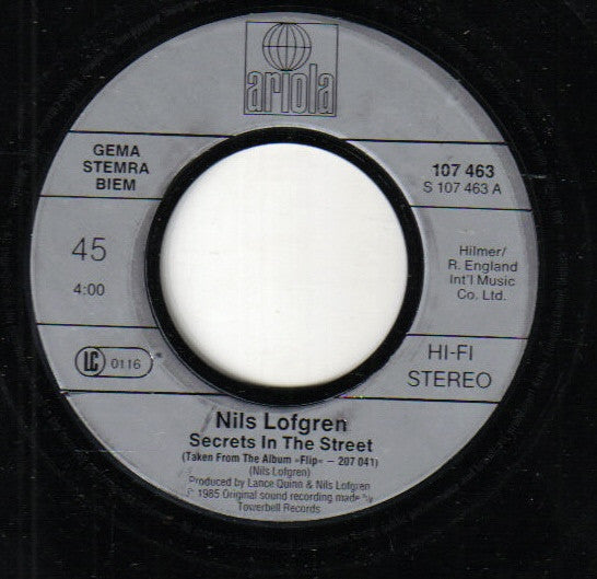 Nils Lofgren : Secrets In The Street (7", Single)