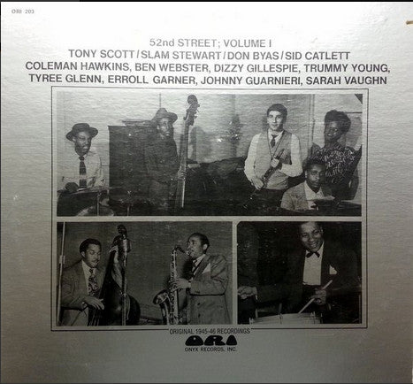 Tony Scott (2) / Slam Stewart / Don Byas / Sidney Catlett : 52nd Street; Volume 1 (LP, Comp, Mono)