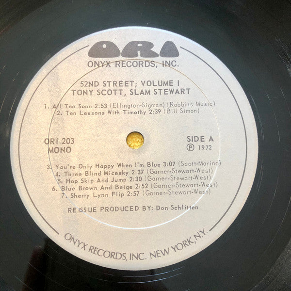 Tony Scott (2) / Slam Stewart / Don Byas / Sidney Catlett : 52nd Street; Volume 1 (LP, Comp, Mono)