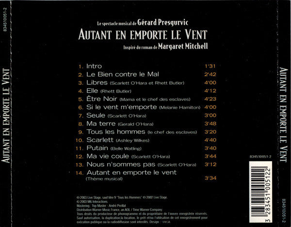 Gérard Presgurvic : Autant En Emporte Le Vent (CD, Album)
