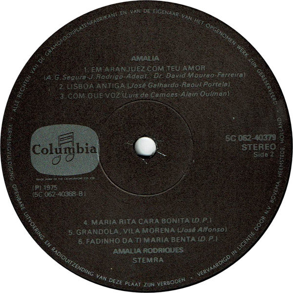 Amália Rodrigues : Amalia (LP, Comp)