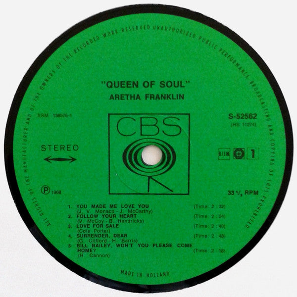 Aretha Franklin : Queen Of Soul (LP, Comp)