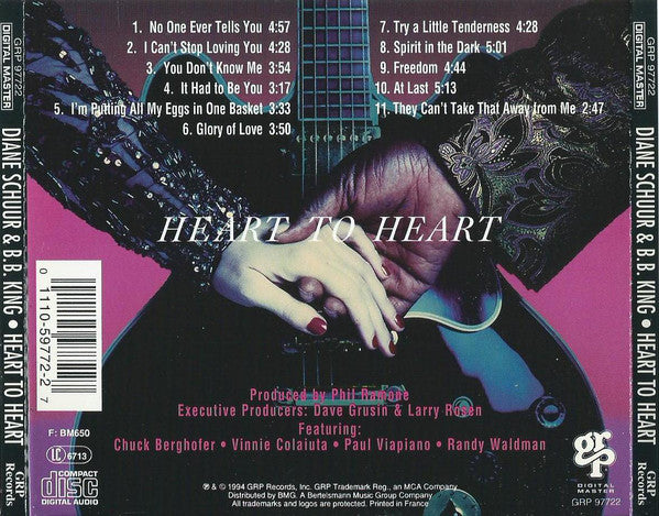 Diane Schuur & B.B. King : Heart To Heart (CD, Album)
