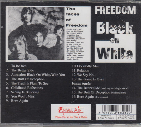 Freedom (9) : Black On White (CD, Album, Mono, RE, RM)