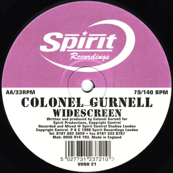 Colonel Gurnell : Opus / Widescreen (12", Single)