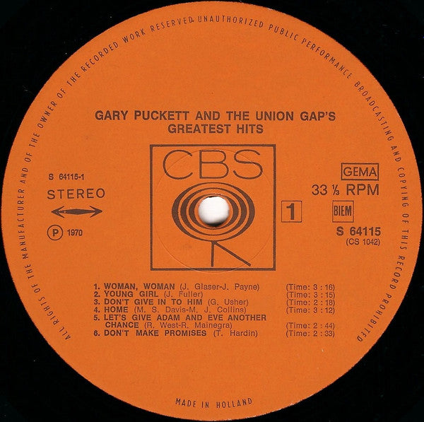 Gary Puckett & The Union Gap : Greatest Hits (LP, Comp)