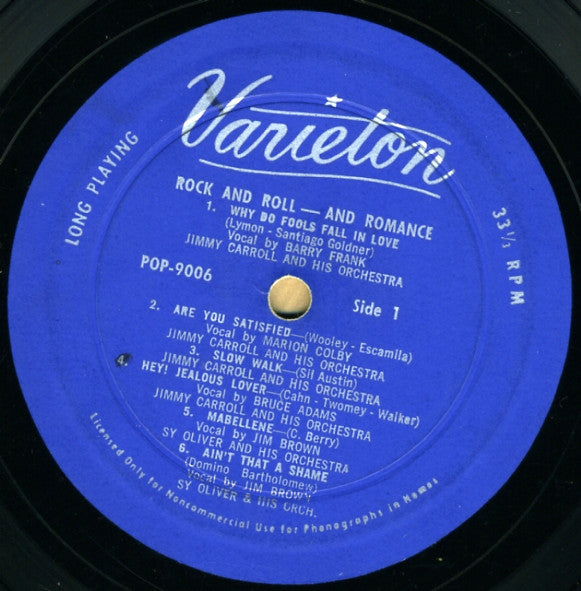 Various : Rock And Roll And Romance  (10", Comp, Mono, Club)