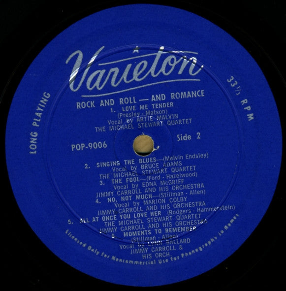 Various : Rock And Roll And Romance  (10", Comp, Mono, Club)