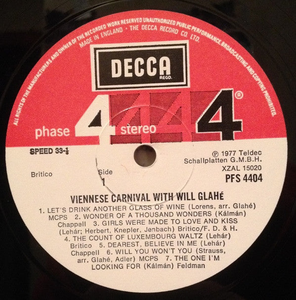 Will Glahé : Viennese Carnival (LP)