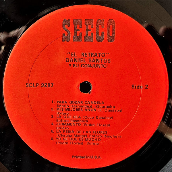 Daniel Santos : Canta El Retrato (LP, Album, Mono)