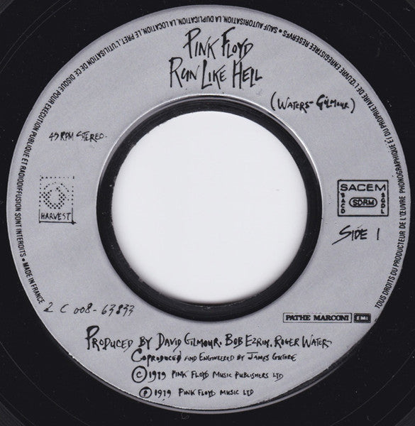 Pink Floyd : Run Like Hell (7", Single)