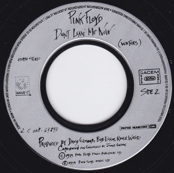 Pink Floyd : Run Like Hell (7", Single)