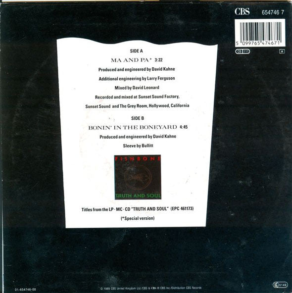 Fishbone : Ma And Pa (7", Single)