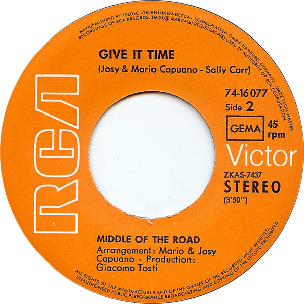Middle Of The Road : Tweedle Dee Tweedle Dum (7", Single)