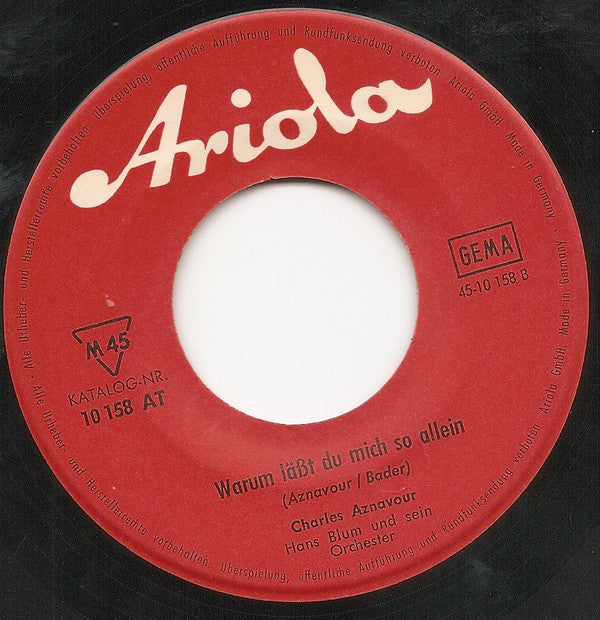 Charles Aznavour : Es War Nicht So Gemeint (7", Single)