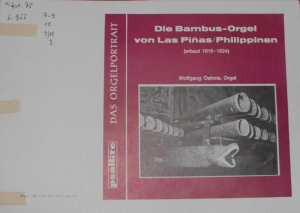 Wolfgang Oehms : Die Bambus-Orgel Von Las Piñas / Philippinen (LP)