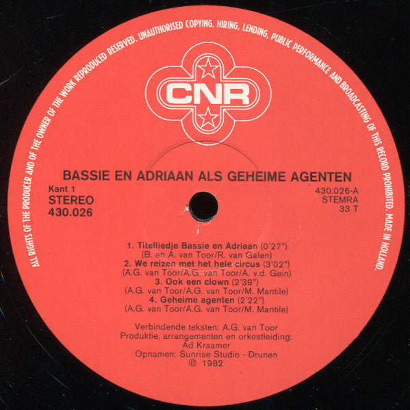 Bassie & Adriaan : Als Geheime Agenten (LP, Album)