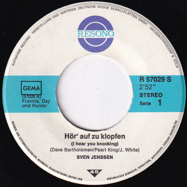 Sven Jenssen : Hör' Auf Zu Klopfen (I Hear You Knocking) (7", Single)
