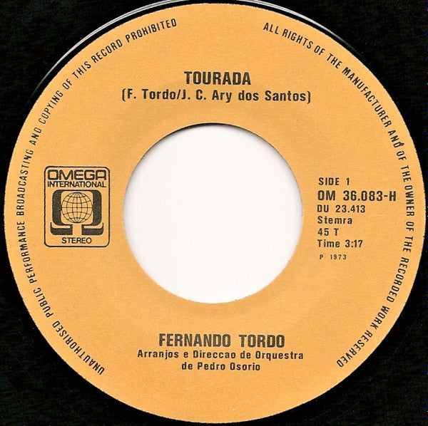 Fernando Tordo : Tourada /  Carta De Longe (7", Single)