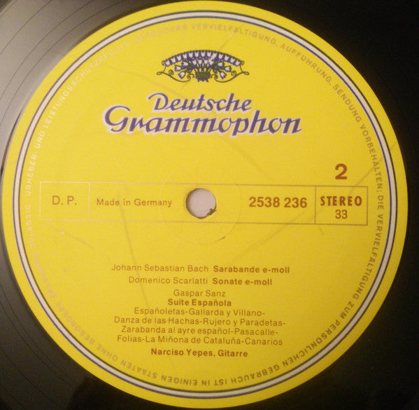 Narciso Yepes : Barockwerke Für Gitarre (Baroque Works For Guitar) (LP, Album, Comp)
