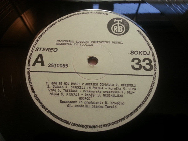 Bogdana Herman, Mira Omerzel Terlep, Matija Terlep : Slovenske Ljudske Pesmi In Glasbila = Slovene Folk Songs And Instruments (Slovenske Ljudske Pripovedne Pesmi, Glasbila In Zvočila) (LP, Album)