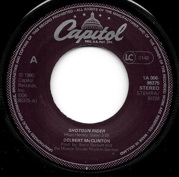 Delbert McClinton : Shotgun Rider / Baby Ruth (7", Single)