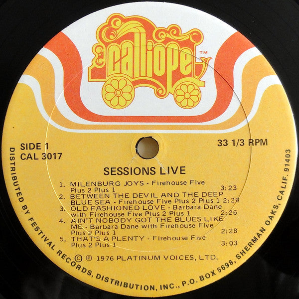 Firehouse Five Plus Two : Sessions, Live (LP)