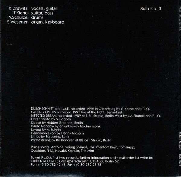 P.L.O. : The Amber EP (7", EP, Ltd)