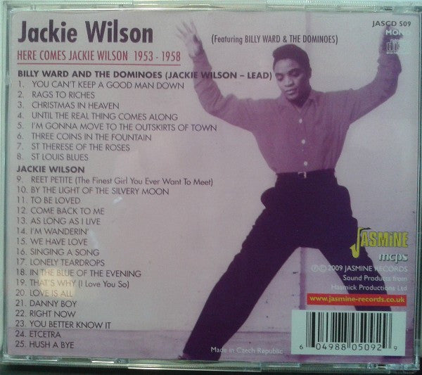 Jackie Wilson (Featuring Billy Ward And His Dominoes : Here Comes Jackie Wilson 1953 - 1958 (CD, Comp, Mono)