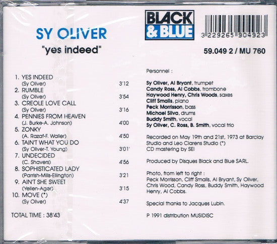 Sy Oliver : Yes Indeed (CD, Album)