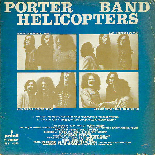 Porter Band : Helicopters (LP, Album, Cre)