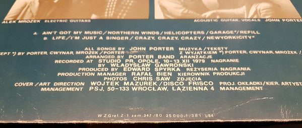 Porter Band : Helicopters (LP, Album, Cre)