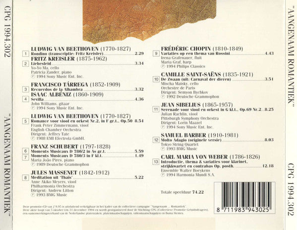 Various : Aangenaam... Romantiek (CD, Album, Comp)