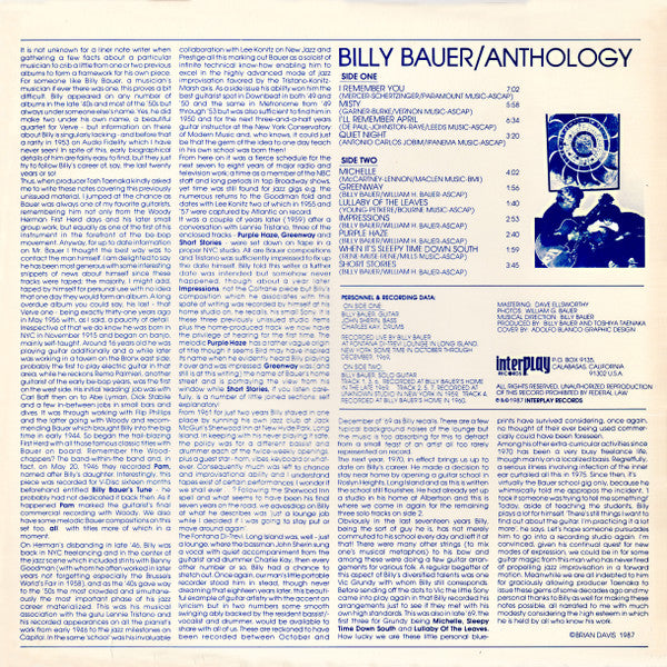 Billy Bauer : Anthology (LP, Album)